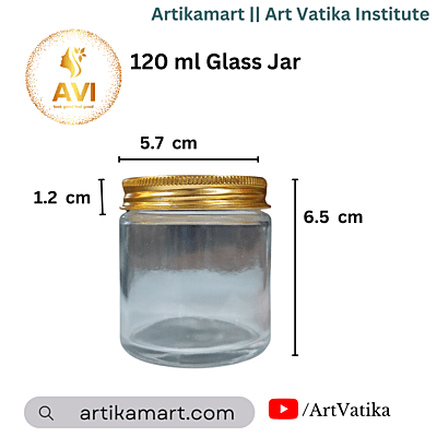 120 ml Glass Jar + GOLD Aluminium Cap