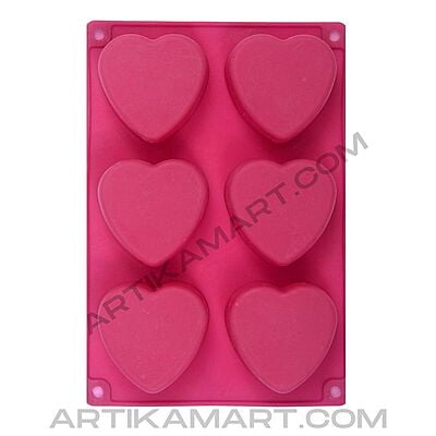 Silicon Mold Heart - 6 Cavity - 100g (Heavy)