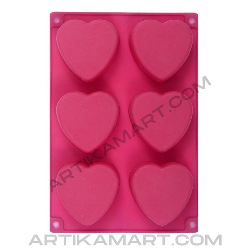 Silicon Mold Heart - 6 Cavity - 100g (Heavy)