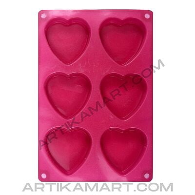 Silicon Mold Heart - 6 Cavity - 100g (Heavy)