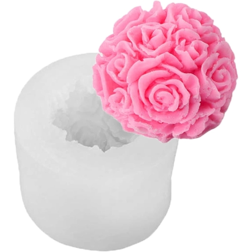 Silicon Mold Single Rose Ball 3D