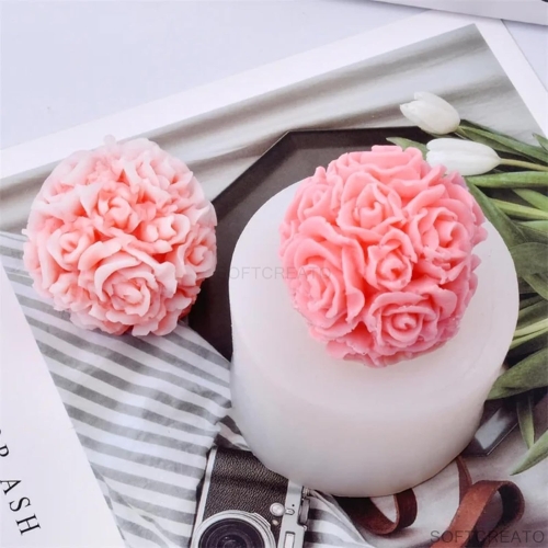 Silicon Mold Single Rose Ball 3D