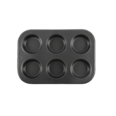 Muffin Mold Tray Black 6 Cavity