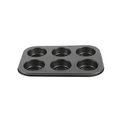 Muffin Mold Tray Black 6 Cavity