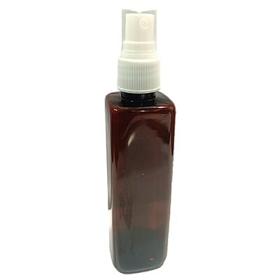 100ml SQUARE PET Bottle AMBER - 20mm Neck