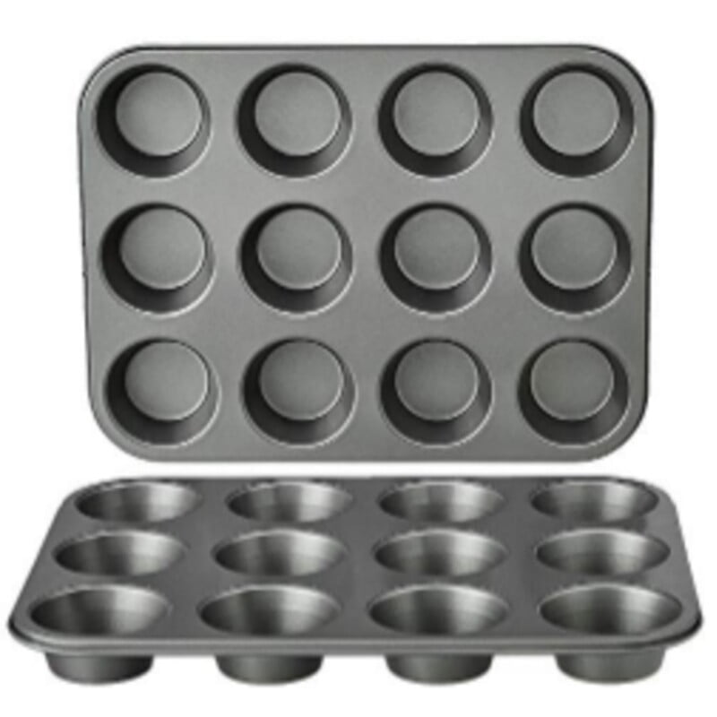 Muffin Mold Tray Black 12 Cavity HEAVY