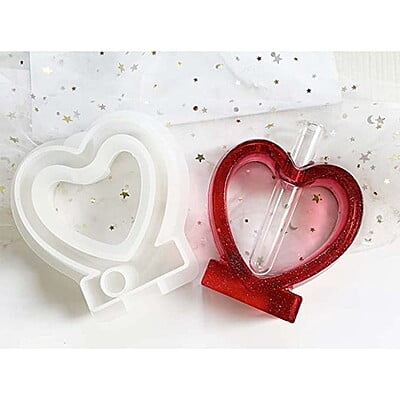 Silicon Mold Resin Heart Flower POT