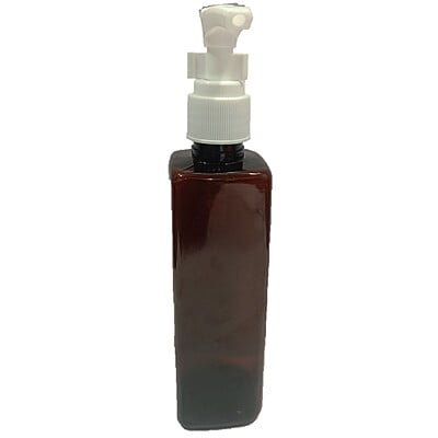 100ml SQUARE PET Bottle AMBER - 20mm Neck