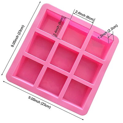 Silicon Mold SQUARE No 2 100g 9 Cavity