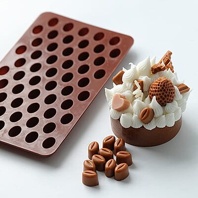 Silicon Mold Chocolate Coffee Bean 55 Cavity