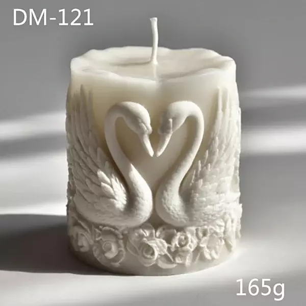 Silicon Mold Candle 3D Swan Heart Pillar