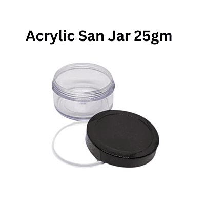 Acrylic San Jar + White Inner + BLACK Cap - 25g