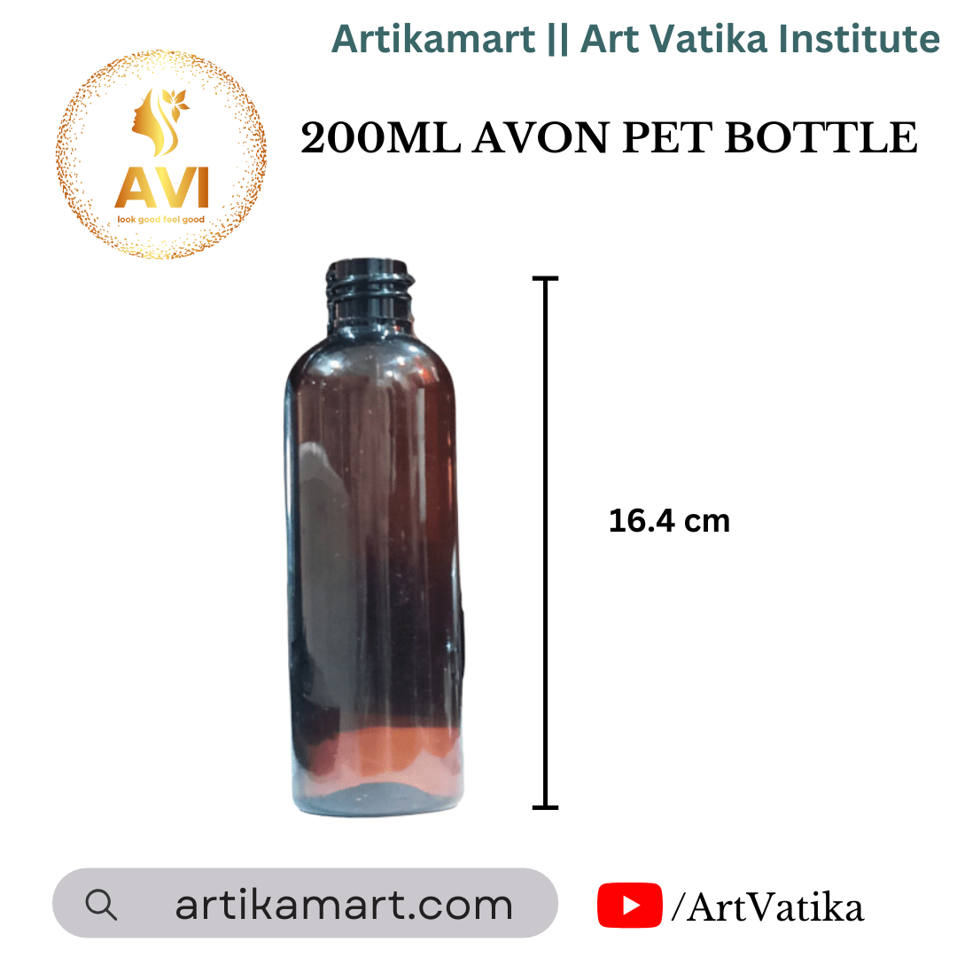 200ML AVON PET BOTTLE AMBER - 24MM NECK