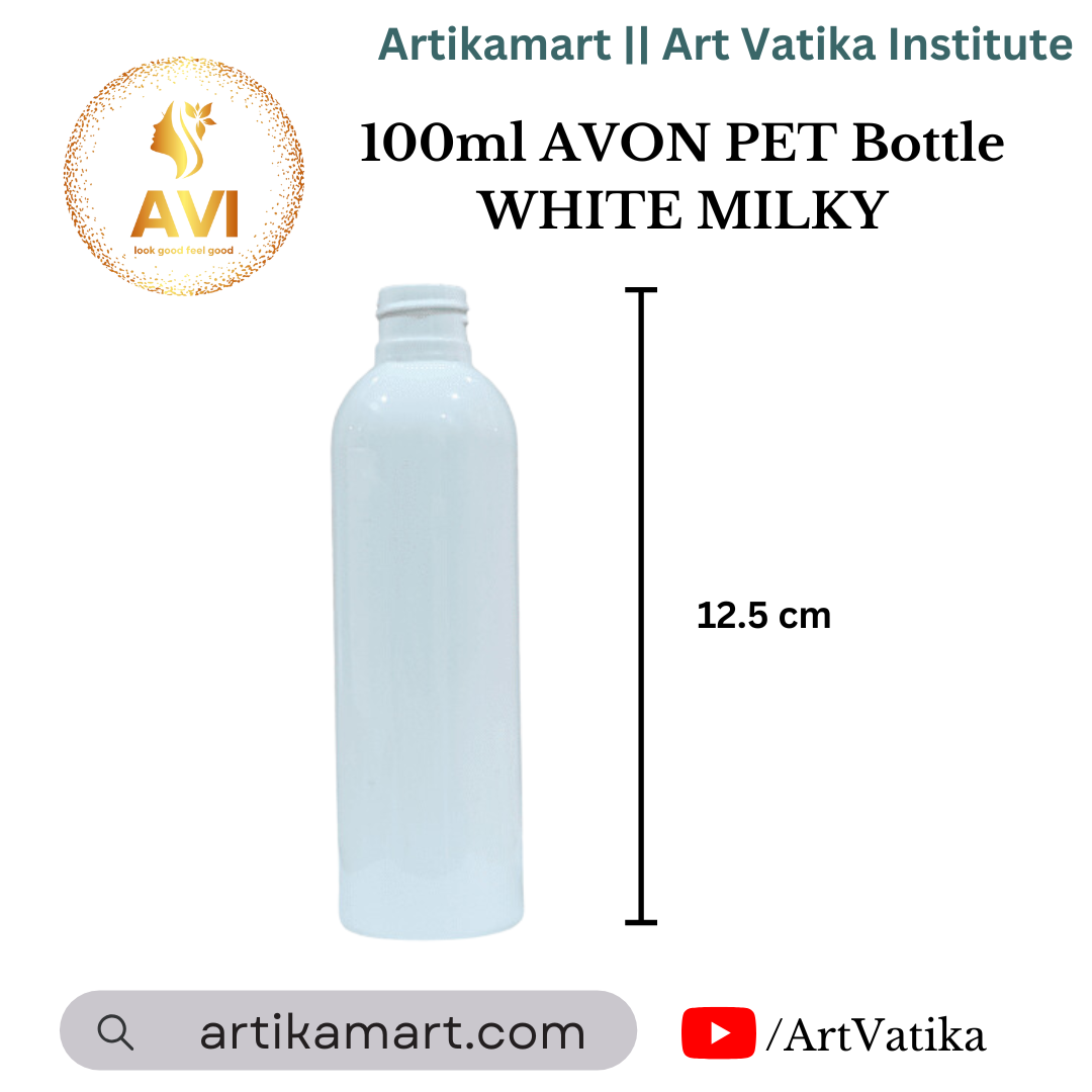 100ml AVON PET Bottle WHITE MILKY - 20mm Neck