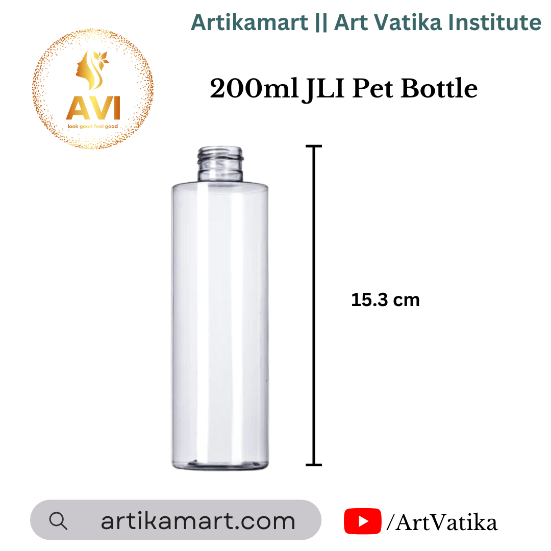 200ml JLI Pet Bottle CLEAR - 24mm NECK