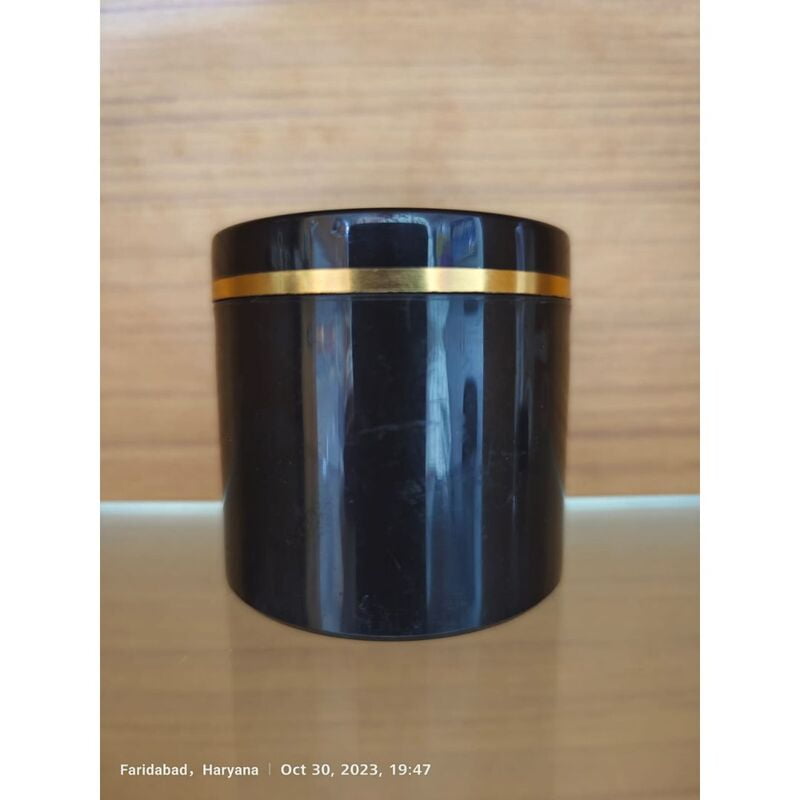 PP Container 100g BLACK Jar + Black Cap & Gold Foiling