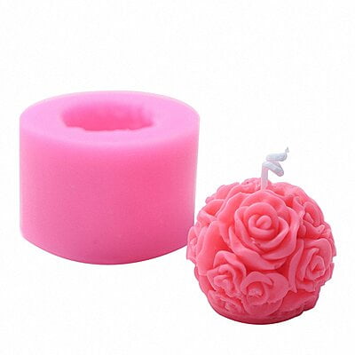 Silicon Mold Single Rose Ball 3D